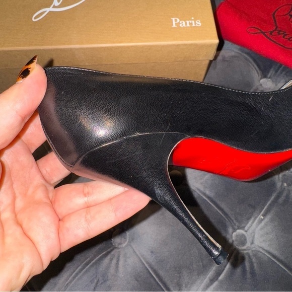 New Size 37 Christian Louboutin O Pigalle Plume 85 Nappa Black Heels - Picture 9 of 16